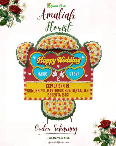 Karangan Papan Bunga Pernikahan di Ketintang